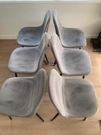 Grijs velours eetkamerstoelen 6 stuks in goede staat!, Huis en Inrichting, Stoelen, Ophalen, Zo goed als nieuw, Vijf, Zes of meer stoelen