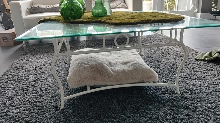 Stijlvolle Salontafel met Glazen Blad, Huis en Inrichting, Tafels | Salontafels, Minder dan 50 cm, 50 tot 100 cm, 100 tot 150 cm