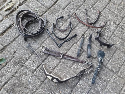 Diverse lederen onderdelen incl frontriemen, Dieren en Toebehoren, Paarden en Pony's | Hoofdstellen en Tuigage, Zo goed als nieuw