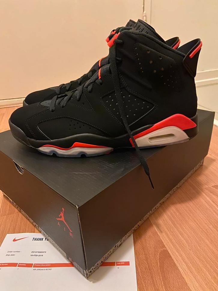 Nike Air Jordan VI 6 Retro Black Infrared EU 46 US 12 DS, Kleding | Heren, Schoenen, Nieuw, Sneakers of Gympen, Zwart, Ophalen of Verzenden