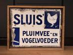 Dubbelzijdig Emaille P. Sluis Pluimvee en Vogelvoeder, Verzamelen, Ophalen of Verzenden, Reclamebord