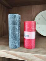 Set van twee kaarsen, Huis en Inrichting, Woonaccessoires | Kandelaars en Kaarsen, Ophalen, Gebruikt, Rood, Kaars