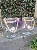 2 Mooie zwaar glazen plantenpotten/vazen., Ophalen, Nieuw, Overige materialen, Minder dan 25 cm