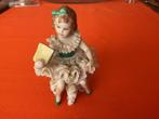 Antiek porselein beeldje meissen? Dresden? Gemerkt kroontje, Antiek en Kunst, Antiek | Porselein, Ophalen of Verzenden
