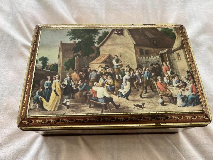 Twee grotere vintage blikken van Lutti, Verzamelen, Blikken, Gebruikt, Overige, Ophalen of Verzenden