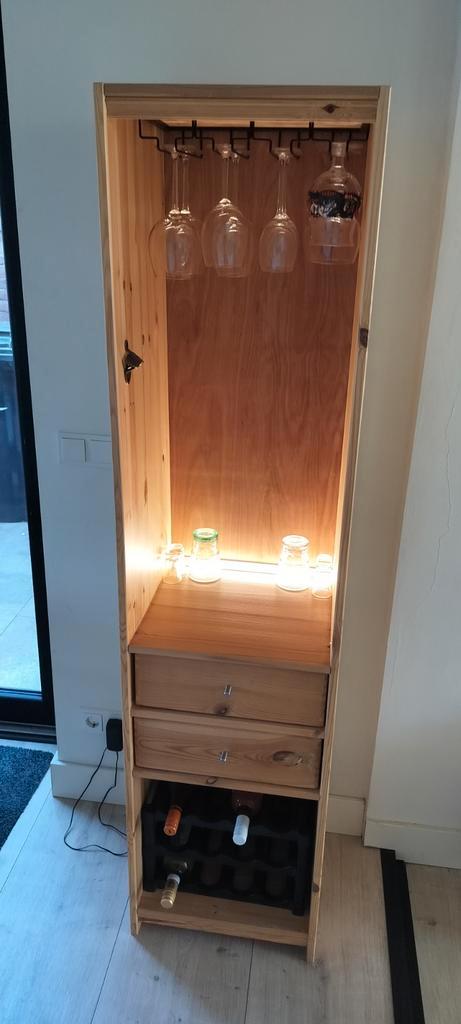 Handgemaakte Drankkast, Grenen, Huis en Inrichting, Kasten | Overige, Nieuw, Ophalen