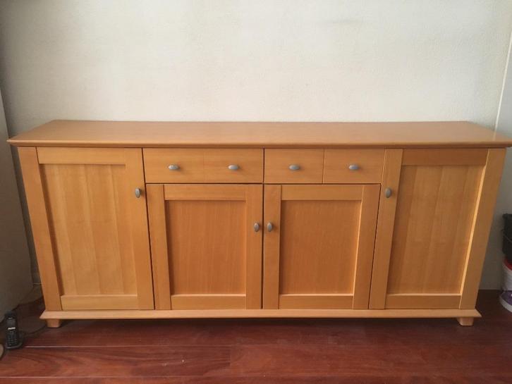 Dressoir (beuken fineer) lengte 200 cm, Huis en Inrichting, Kasten | Dressoirs, Gebruikt, 150 tot 200 cm, 25 tot 50 cm, Ophalen