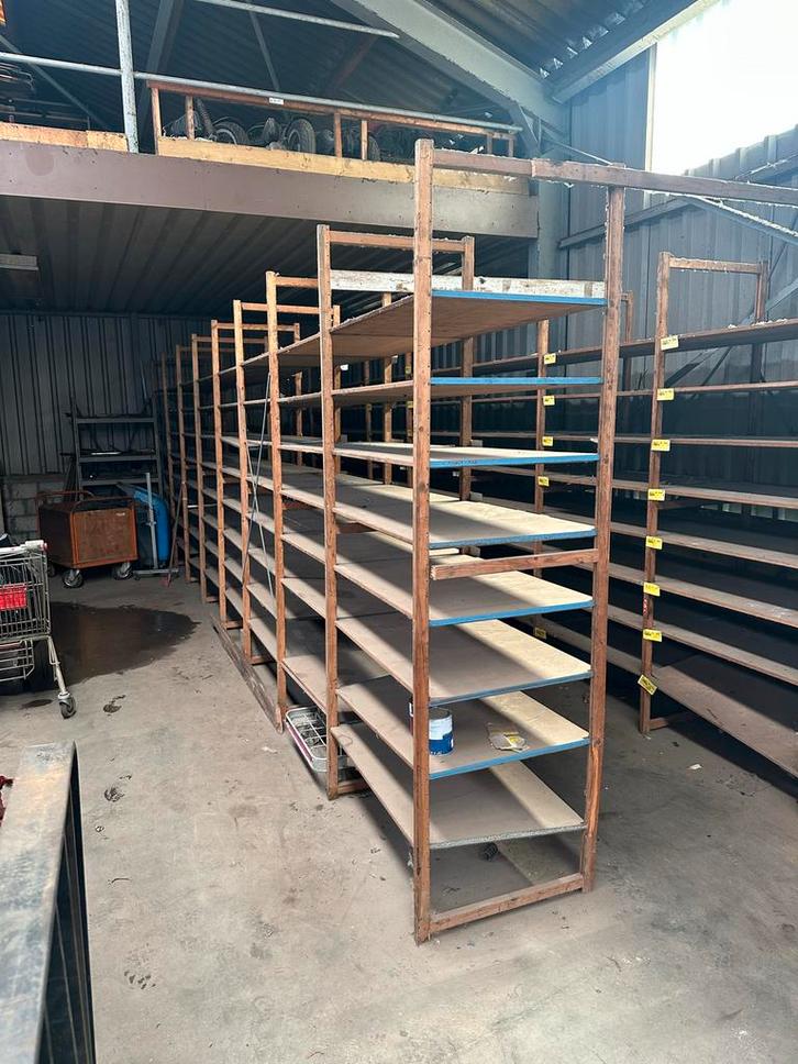 Houten Stellingen - Magazijn/Opslag - Grote Partij, Huis en Inrichting, Kasten | Stellingkasten, Gebruikt, Ophalen of Verzenden