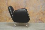 ZGANieuw! zwarte leren Topform Pinto design fauteuil, Design, 75 tot 100 cm, Ophalen of Verzenden, Zo goed als nieuw