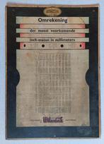 Kartonnen muurbord HEPOLITE Omrekentabel Inch - Millimeters, Ophalen of Verzenden, Gebruikt, Reclamebord