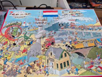Jan van haaste Legpuzzel - Drukte aan de kust - 2000 stukjes beschikbaar voor biedingen