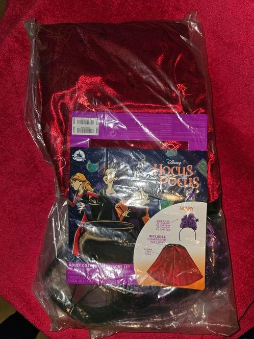 Hocus Pocus Mary Sanderson kostuum set- Nieuw, Verzamelen, Disney, Nieuw, Kleding of Textiel, Overige figuren, Ophalen of Verzenden