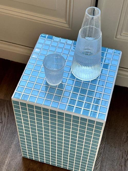 Bijzettafel mozaïek blauw - Handgemaakt, Huis en Inrichting, Tafels | Bijzettafels, Nieuw, Rechthoekig, 45 tot 60 cm, Minder dan 55 cm