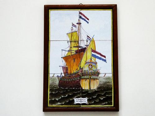 Tegeltableau De Zeven Provinciën / Adm. De Ruiter, Antiek en Kunst, Antiek | Wandborden en Tegels, Ophalen of Verzenden