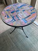 Handgemaakte franse bistrotafel, Ophalen, Zo goed als nieuw, Rond, 45 tot 60 cm