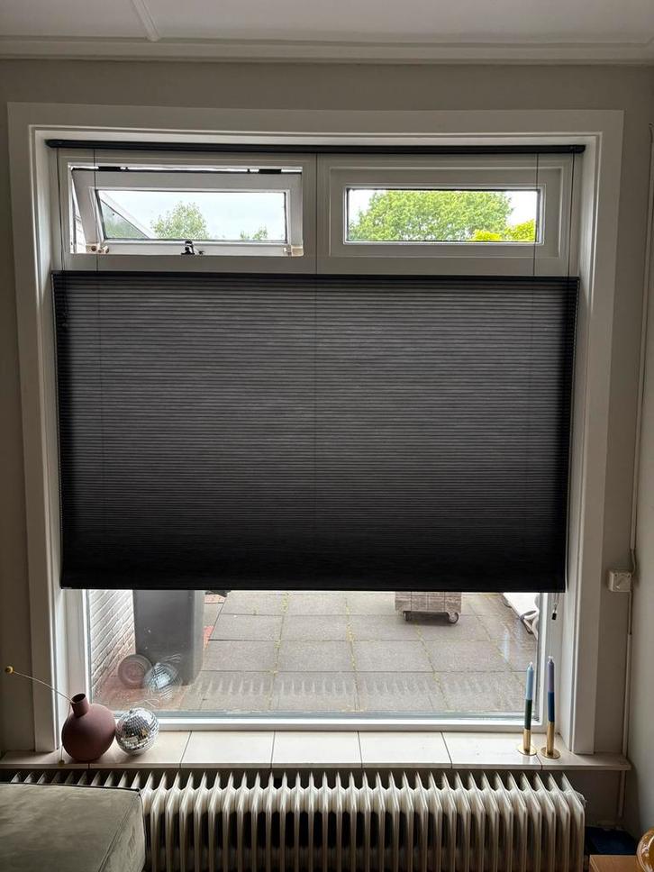 Veneta Plissegordijn Energy Zwart 180cm x 200cm, Huis en Inrichting, Stoffering | Gordijnen en Lamellen, Zo goed als nieuw, 150 tot 200 cm