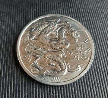 1oz Zilver SAMOA  DRAGON 2024 (J.C.Lunar) beschikbaar voor biedingen