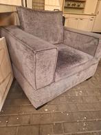 Grote grijze croco stoffen fauteuil zgan, Huis en Inrichting, Fauteuils, Ophalen, Zo goed als nieuw