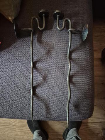 Vintage Metalen Kandelaars - Set van 2 beschikbaar voor biedingen