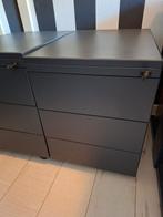Twee ladenblokjes (antraciet), 3 lades, Ophalen, Zo goed als nieuw
