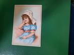 oude chromo litho meisje ca 1900, Verzamelen, Foto's en Prenten, Gebruikt, Verzenden, Voor 1940, Prent