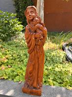 Handgesneden groot houten heiligenbeeld Maria met kind, Antiek en Kunst, Kunst | Beelden en Houtsnijwerken, Ophalen of Verzenden