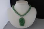 AVENTURIJN ketting/oorhanger-set, Verzenden, Nieuw, Met edelsteen, Groen