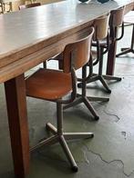 Vintage schoolstoelen (8x), Ophalen, Gebruikt, Bruin, Vijf, Zes of meer stoelen