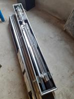 2 rvs mastjes 6 m met driepoot en tuien in koffer, Ophalen, Gebruikt, Opvouwbaar of Inschuifbaar, 4 meter of meer