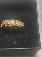 Gouden Ring 20 karaats met totaal 1 caarts aan briljanten, Goud, Goud, Met edelsteen, Zo goed als nieuw