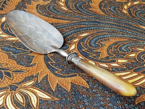 Mooie antieke Engelse schep van been en silverplate 29,8 cm., Antiek en Kunst, Antiek | Bestek, Ophalen of Verzenden
