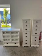 Set witte antieke kasten - stijlvol & karaktervol, Ophalen, 5 laden of meer, 50 tot 100 cm, Zo goed als nieuw