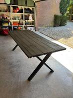 tuintafel met ijzeren onderstel |, Tuin en Terras, Tuintafels, Ophalen, Gebruikt, Rechthoekig, Hout