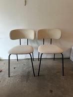 2 stoelen (teddy/bouclé stof), Huis en Inrichting, Stoelen, Ophalen, Wit, Stof