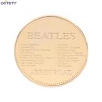 goudkleurige Beatles gedenkmunt 4cm in doosje, Postzegels en Munten, Verzenden, Nederland en Buitenland, Munten