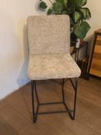 Nieuwe barkruk - zwart frame, beige stof, Huis en Inrichting, Ophalen, Zwart, Nieuw, Metaal