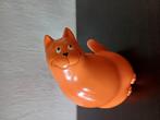 Vintage oranje kat spaarpot – vrolijk en speels ontwerp, Ophalen of Verzenden, Zo goed als nieuw, Dier
