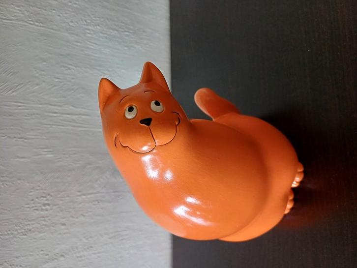 Vintage oranje kat spaarpot – vrolijk en speels ontwerp, Verzamelen, Spaarpotten, Zo goed als nieuw, Dier, Ophalen of Verzenden