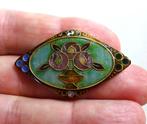 Vintage broche: emaille op koper. Keltische rozen motief, Ophalen of Verzenden, Overige materialen, Broche