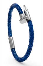 GT Collection Unisex spijker armband Nieuw en de verpakking, Met kristal, Blauw, Nieuw, Leer