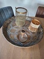Bronzen dienblad met kaarsenhouder, Huis en Inrichting, Woonaccessoires | Overige, Ophalen of Verzenden, Zo goed als nieuw