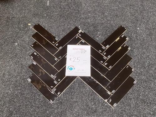 Restpartij tegel outlet zwarte tegel tegels 7.5 x 30 cm, Doe-het-zelf en Verbouw, Tegels, Nieuw, Wandtegels, Keramiek, 20 tot 40 cm