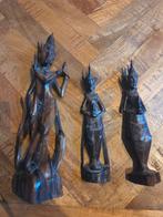3x Beschermengel Handgemaakte Houten standbeeld, Antiek en Kunst, Ophalen of Verzenden