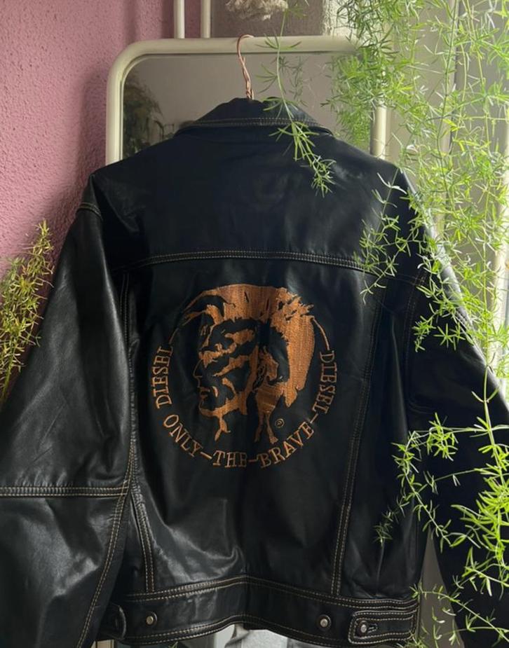 Rare vintage diesel leather jacket, Kleding | Heren, Jassen | Winter, Zo goed als nieuw, Ophalen of Verzenden