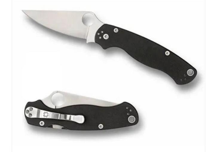 SPYDERCO PARAMILITARY 2 / ZAKMES / G10-BLACK /  CPM S30V, Caravans en Kamperen, Kampeergereedschap, Zo goed als nieuw, Ophalen