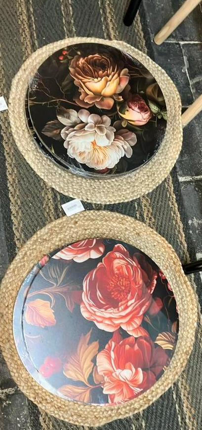 nieuwe canvas wand cirkel bloemen 38 cm 3,00 per stuk, Huis en Inrichting, Woonaccessoires | Schilderijen, Tekeningen en Foto's