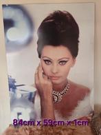Groot vintage portret van Sophia Loren | glamour jaren '60, Ophalen of Verzenden, Gebruikt, Poster, Artwork of Schilderij