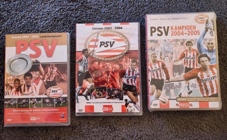 PSV kampioen 2002 t/m 2005 3 Dvds voor de échte PSV fan., Cd's en Dvd's, Dvd's | Sport en Fitness, Nieuw in verpakking, Documentaire