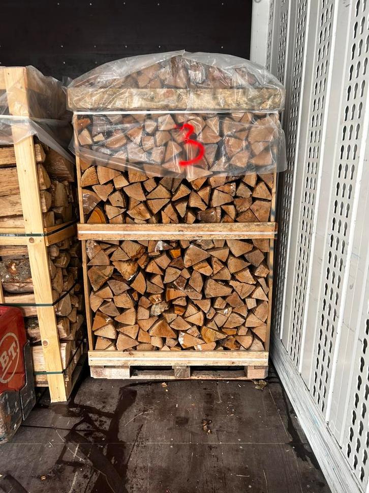 Haardhout openhaardhout eiken essen beuken, Tuin en Terras, Haardhout, Blokken, Eikenhout, Minder dan 3 m³, Ophalen