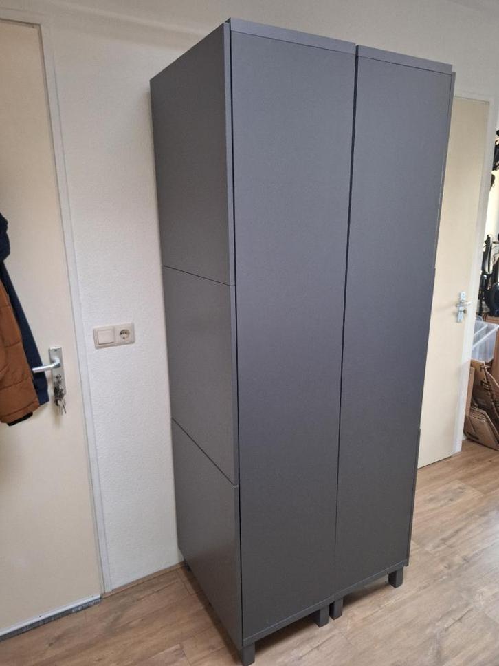 2x IKEA Besta kast, donkergrijs, 60x40x202cm, Huis en Inrichting, Kasten | Wandmeubels, Zo goed als nieuw, 200 cm of meer, Minder dan 150 cm